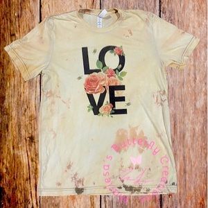 Bleached distressed love tshirt